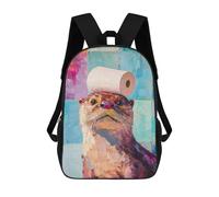 sinyumoney Otter with Toilet Paper Backpacks 3D Printed Kids School Backpack Outdoor Casual Daypack Fashion Casual Children Backpacks Cute Travel Bags 17inch