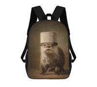 sinyumoney Otter with Toilet Paper Hat-1 Backpack 3D Print Kids Bag Elementary Students Daypack Lightweight School Bag for Children Girls Boys Nursery Lunch Pack 17inch