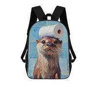 sinyumoney Otter with Toilet Paper Hat Backpack School Bag Work Business College School for Men/Women 17inch