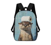 sinyumoney Otter with Toilet Paper Roll on Head-1 School Backpack High Secondary School Bags Casual Backpack for Girl, Teen Girls 17inch