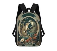 sinyumoney Otters British Wildlife Rucksack Lightweight Airport College Students Back Pack for Girls Boys Teenage 17inch