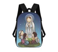 sinyumoney Our Lady of Fatima Children's Backpacks School Backpack 3D Printed Backpack for Kids Travel Rucksacks Book Bags Kids School Bag 17inch