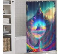 sinyumoney Outer Realm Portals Modern Polyester Water Repellent Fabric Polyester Bath Shower Curtains Mildew for Stalls Bathtubs 53.54x70.87Inch（136x180cm）