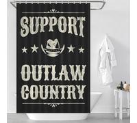 sinyumoney Outlaw Country Music Anti-Mould Proof Resistant Fabric Polyester Hilarious Bath Curtain for Home Bathroom Toile Hotel Decor 46.85x70.87Inch（119x180cm）