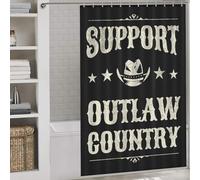 sinyumoney Outlaw Country Music Anti-Mould Proof Resistant Quick Drying Proof Resistant Soft Fabric Hotel Shower Curtain for Bathtub Shower Stall 56.30x70.87Inch（143x180cm）