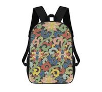 sinyumoney Owen Jones Chinese Floral Pattern Kids Backpack 17 Inch School Bag 3D Printed Cartoon School Backpacks for Boys And Teenager School Students