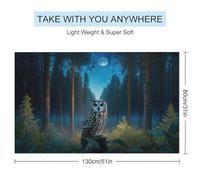 sinyumoney Owl AI Generative Bathroom Towels Set Extra Large Beach Towel for Bathroom Pool Beach And Trips Bath Sheet 130cm*80cm