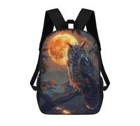 sinyumoney Owl And Moon Backpack School Business Laptop Rucksack Bag Unisex Casual Daypack for Teenage Girls Boys Women Men 17inch