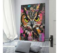 sinyumoney Owl Art Print Wildlife Decor Wall Pictures Living Room Home Office Kitchen Gallery Corridor Bathroom Wall Decor Ready To Hang Living Room Canvas 12x18inch(30x45cm)