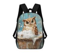 sinyumoney Owl Bath Time Fun Rucksack Rucksack Casual Daypacks School Work Travel Bag for Men, Women & Teenage Boys 17inch