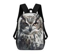 sinyumoney Owl Beauty Watercolor Backpacks Kids School Backpack School Bag 3D Printed School Bag for Boys Elementary And Middle School Students 17inch