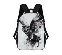 sinyumoney Owl Black And White Backpacks Kids Student Schoolbag 3D Printed Backpacks Elementary And Middle School Students Backpacks for Boys Girls 17inch