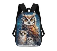 sinyumoney Owl Family Xmas Backpacks Kids School Backpack School Bag 3D Printed School Bag for Boys Elementary And Middle School Students 17inch