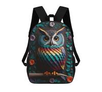 sinyumoney Owl Flower Kids' Backpack 3D Printing School Bag Boys Cool Daypacks Casual Knapsack Fun Back Bag for Kids And Teenager 17inch