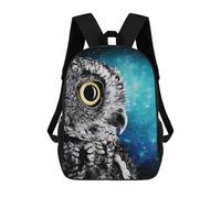 sinyumoney Owl Galaxy 3D Printed Children's 17 Inch Backpacks 3D Printed Casual School Bag for Boys Elementary And Middle