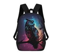 sinyumoney Owl Galaxy Backpack with Pocket 3D Printed Backpacks, Travel Rucksacks Book Bags Kids School Bag 17inch