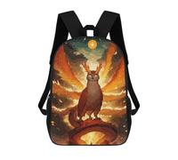 sinyumoney Owl Guardian Fiery Aura Rucksack Lightweight Casual Daypack School Backpacks- Perfect for Travel, Work And Daily Use 17inch