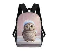 sinyumoney Owl in A Bubble Bath 17 Inch School Bag Backpack Teen Schoolbag 3D Printing Adjustable Schoolbag Fashion Pocket Bag for Kids Boys Girls Students