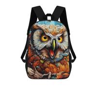 sinyumoney Owl in Artistic Style Backpack for Boys Teen Students, Girls Rucksack Bags Toddler Elementary Middle School Bookbag 17inch