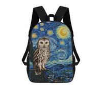 sinyumoney Owl in Starry Night Style Children's Backpacks School Backpack 3D Printed Backpack for Kids Travel Rucksacks Book Bags Kids School Bag 17inch
