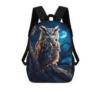 sinyumoney Owl in The Woods at Night Children's Backpacks Kids Fun School Bag Boys Backpack Travel Bag Student Schoolbag Book Stationery Bag Chool Bags 17inch