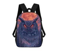 sinyumoney Owl Moonlit Forest Rucksacks 3D Printed Children 17inch Backpacks Fashion Casual Daypack Travel Bags Outdoor Casual Daypack for Boy And Girl