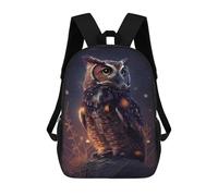 sinyumoney Owl Night Backpack 3D Printed Children's School Backpack for Kids High Capacity Travel Rucksacks Book Bags Kids School Bag Back Pack 17inch