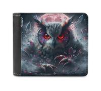 sinyumoney Owl of The Apocalypse 3D Print PU Men's Leather Wallet Use Holds Bills Leather RFID Slim Elegant Wallets 11.7cm*9.5cm