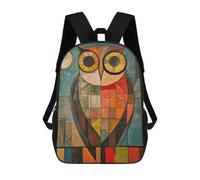 sinyumoney Owl Oil Painting School Backpack Large Water Resistant Laptop Backpack for Boys/Girls/Teenagers 17inch
