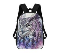 sinyumoney Owl Paint Backpacks Kids School Backpack School Bag 3D Printed School Bag for Boys Elementary And Middle School Students 17inch