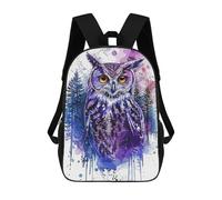 sinyumoney Owl Paint Splatter Backpacks Kids 17inch School Backpack School Bag 3D Printed School Bag for Boys Elementary And Middle School Students