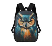 sinyumoney Owl Painting Backpacks Kids Student Schoolbag 3D Printed Backpacks Elementary And Middle School Students Backpacks for Boys Girls 17inch