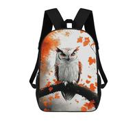 sinyumoney Owl Perched on Branch with Orange Leaves 17 Inch Kids Backpack Fashion Fun Backpack Book Bag for Boys And Teenager 3D Printed for Boys