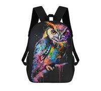 sinyumoney Owl Popart Painting Children's Backpacks School Backpack 3D Printed Backpack for Kids Travel Rucksacks Book Bags Kids School Bag 17inch