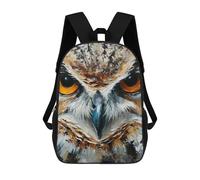 sinyumoney Owl Portrait 3D Printed Children's School Backpack for Kids High Capacity Travel Rucksacks Book Bags Kids School Bag Back Pack 17inch