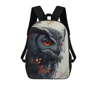 sinyumoney Owl Portrait with Autumnal Accents Children's Backpack, 17 Inch 3D Printed School Backpack, Backpack Cartoon Adjustable School Bag for Primary School