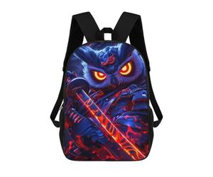 sinyumoney Owl Samurai Warrior Kids School Backpack 3D Printed Backpacks Fashion School Bag Rucksacks for Boys Elementary And Middle School Students 17inch