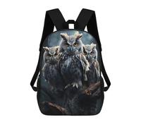 sinyumoney Owl Trio Perched Mystically 3D Printed Children's School Backpack for Kids High Capacity Travel Rucksacks Book Bags Kids School Bag Back Pack 17inch
