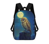 sinyumoney Owl Under Moonlight Backpacks Kids School Backpack School Bag 3D Printed School Bag for Boys Elementary And Middle School Students 17inch