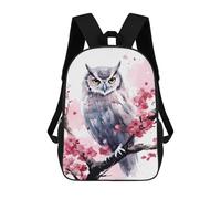 sinyumoney Owl Watercolor School Backpack Lightweight Casual Daypack School Backpacks for Boys/Girls/Teenagers 17inch