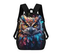 sinyumoney Owl Wild Painting Kids Backpack Fashion Fun Backpack Book Bag for Boys And Teenager 3D Printed School Bags for Boys 17inch