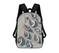 sinyumoney Oyster Shells Beach Ocean Art Kids School Backpack 17 Inch School Bag 3D Printed School Bag for Boys Elementary And Middle School Students