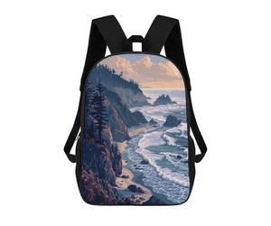 sinyumoney Pacific Cliffs Pixel Art School Bag 3D Printed 17inch Backpacks Fashion Kids School Backpack Rucksacks for Boys Elementary And Middle School Students