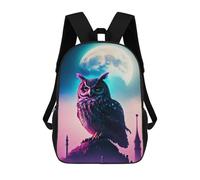 sinyumoney Paint Owl on Cloud Backpack with Pocket 3D Printed Backpacks, Travel Rucksacks Book Bags Kids School Bag 17inch
