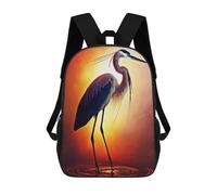 sinyumoney Paint Stork Backpack School Bag Secondary Causal Travel High School Bags for School/Work/Travel 17inch