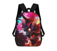 sinyumoney Paint The Oni Mask School Backpack School Secondary High School College Backpack Travel for Men/Women 17inch