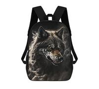 sinyumoney Paint The Smoke Wolf School Backpack School Bags For Girls Boys Backpack With Pocket Fashion School Bag Kids Backpack 17inch