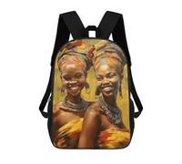 sinyumoney Painted African Sisters School Bags Lightweight Airport College Students Back Pack for School/Work/Travel 17inch