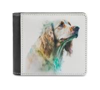 sinyumoney Painted Cocker Spaniel Portrait 3D Print Men's Wallet Holds Bills Credit Banknote Compartments Slim Elegant Purse Everyday Use 11.7cm*9.5cm