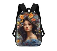 sinyumoney Painted European Woman Backpacks Kids Student Schoolbag,3D Printed Backpacks,Elementary And Middle School Students Backpacks for Boys Girls 17inch